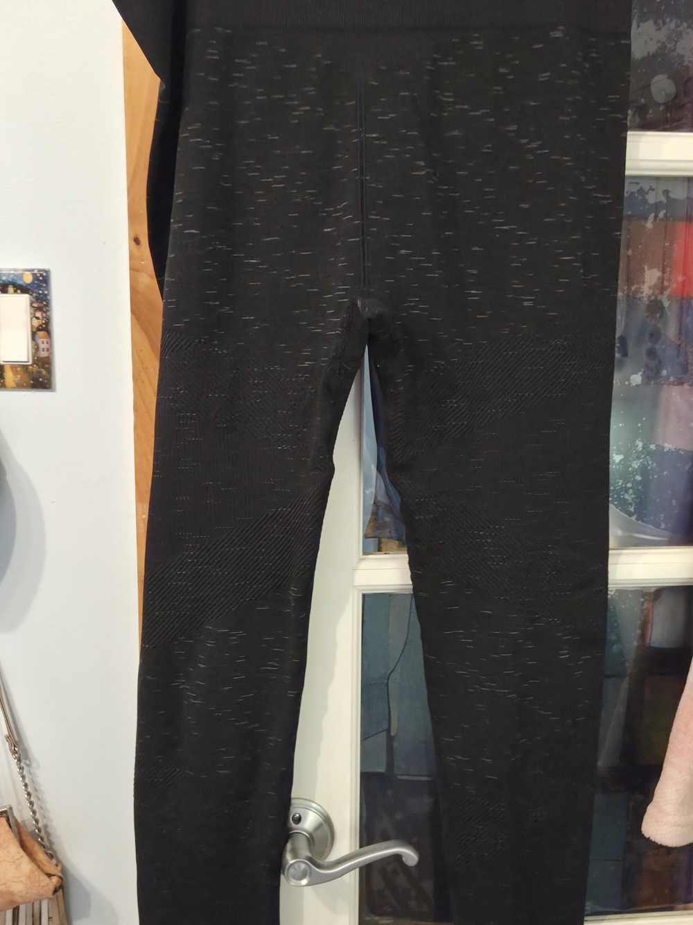 Athletic Works Black Textured Leggings - Picture 2 of 4